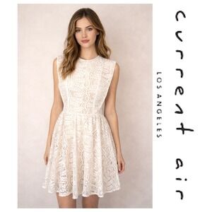 Current Air Ivory Lace Retro Vintage Style Cottagecore Apron Dress Size S